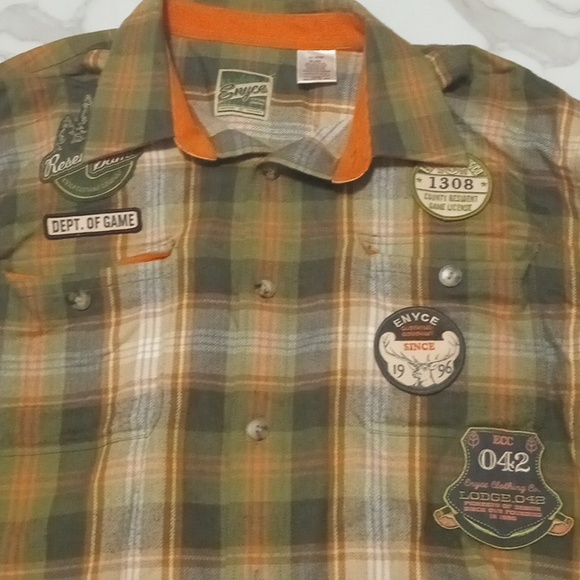 Mens Enyce " Dept Of Game" Plaid long Sleeve Shirt w elbow pads Xl - Picture 2 of 9